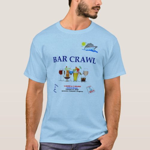Bar Crawl Cruise Tshirt_ Customize _ Men  Women T_Shirt