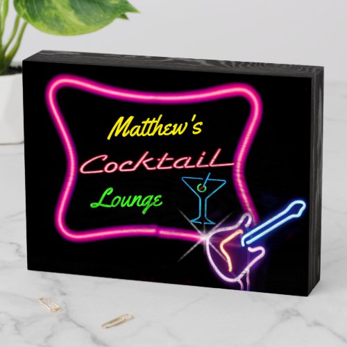 Bar Deco with your Name on it Wooden Box Sign