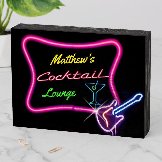 Bar Deco with your Name on it! Wooden Box Sign (In Situ Horizontal)