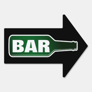 BAR direction arrow sign for wedding and party