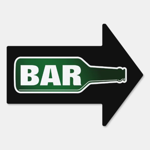 BAR direction arrow sign for wedding and party