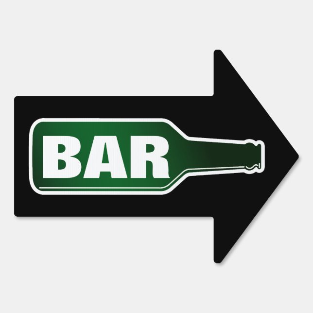 BAR direction arrow sign for wedding and party (Back)