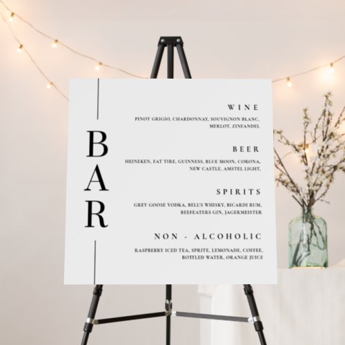 Bar Drink Menu Cocktail Wedding Decor Sign