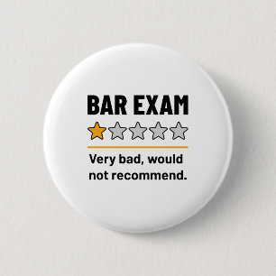 Bar Exam Funny 1 Star Very Bad Would Not Recommend Button