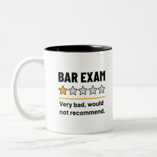 Bar Exam Funny 1 Star Very Bad Would Not Recommend Two-Tone Coffee Mug