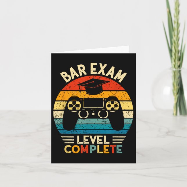 Bar Exam Level Complete Funny Lawyer Law School Gr Card (Front)