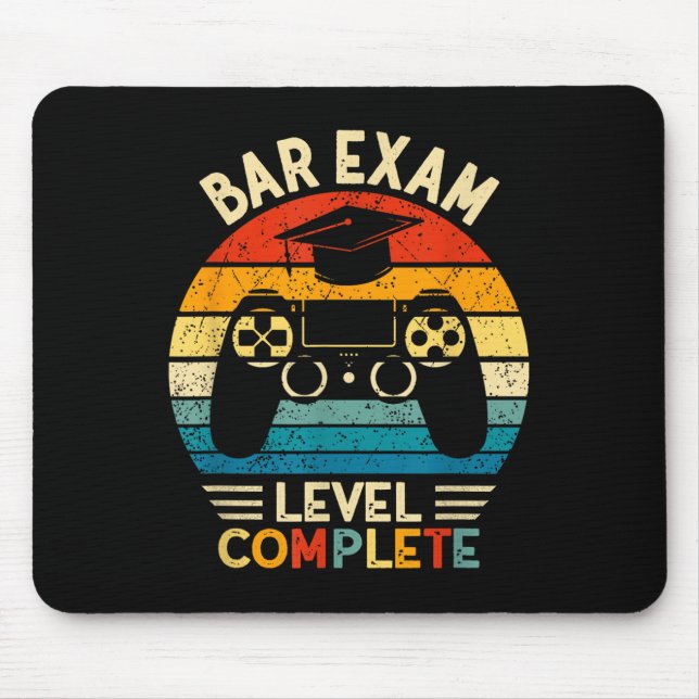Bar Exam Level Complete Funny Lawyer Law School Gr Mouse Pad (Front)