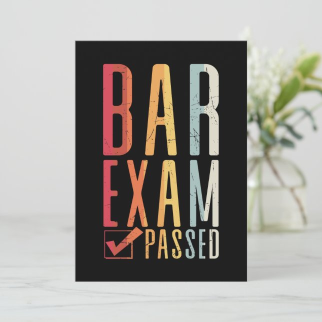 Bar Exam Passed Check Lawyer Passer Law Graduate Invitation (Standing Front)