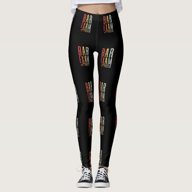 Bar Exam Passed Check Lawyer Passer Law Graduate Leggings (Front)