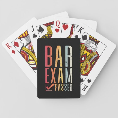 Bar Exam Passed Check Lawyer Passer Law Graduate Poker Cards