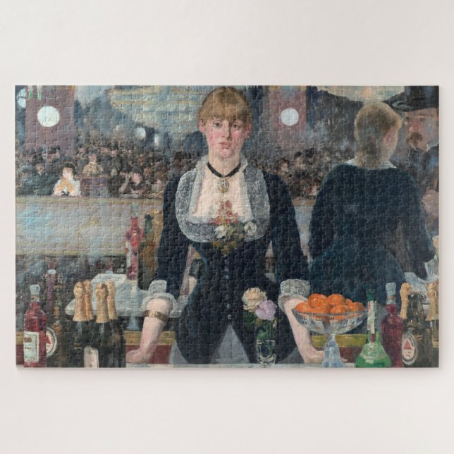 Bar Folies-Bergere Manet Impressionist Painting Jigsaw Puzzle (Horizontal)