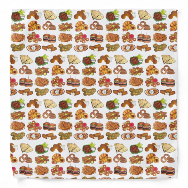 Bar Food Snacks Fries Calamari Quesadilla Sliders Bandana (Front)