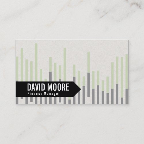 Bar Graph green  Arrow Business Card