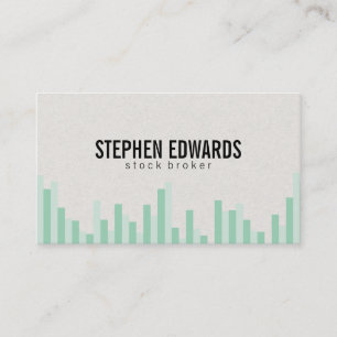 Bar Graph (greens) Business Card