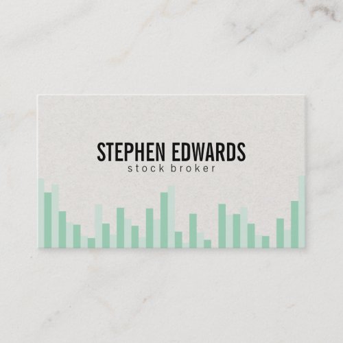 Bar Graph greens Business Card