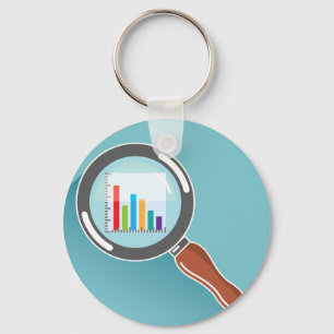 Bar Graph in Magnifying Glass Keychain