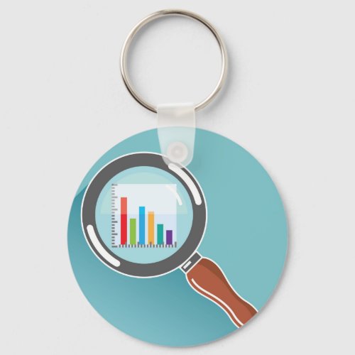 Bar Graph in Magnifying Glass Keychain