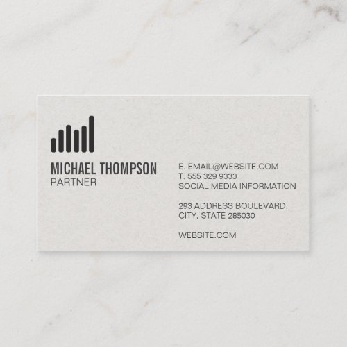 Bar Graph  Leather Texture  Black Abstract Business Card