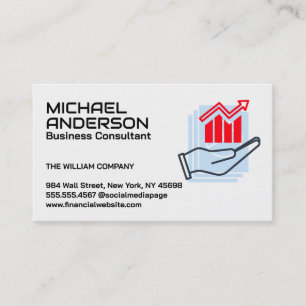 Bar Graph Line Chart Financial Tech Business Card