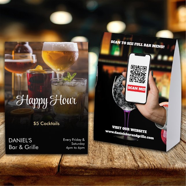 Bar Happy Hour Paper Table Tent (Creator Uploaded)