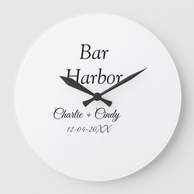 Bar Harbor bachelorette party bridesmaid wedding a Large Clock (Front)