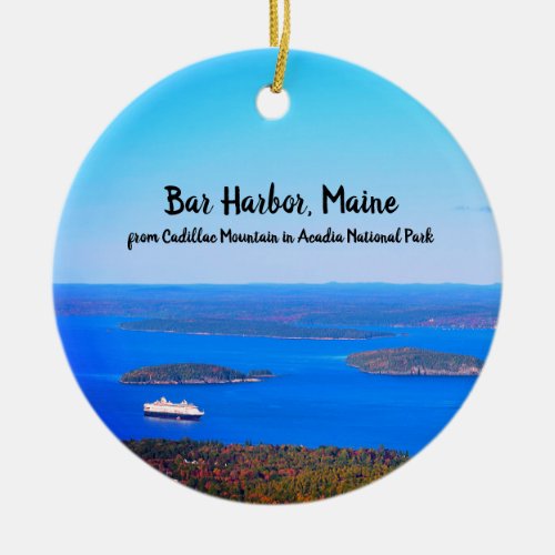 Bar Harbor from Cadillac Round Ornament