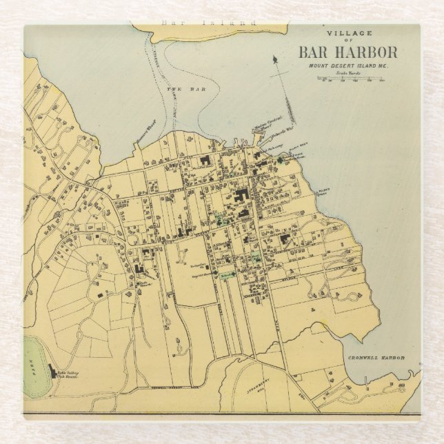 Bar Harbor Glass Coaster (Front)