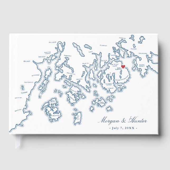 Bar Harbor Guest Book - Penobscot Bay Maine Map (Front)