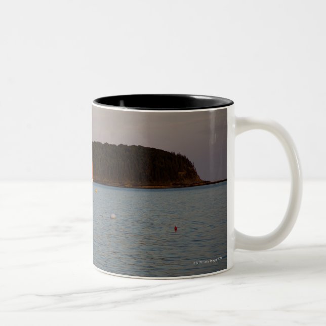 Bar Harbor, Maine at sunset Two-Tone Coffee Mug (Right)