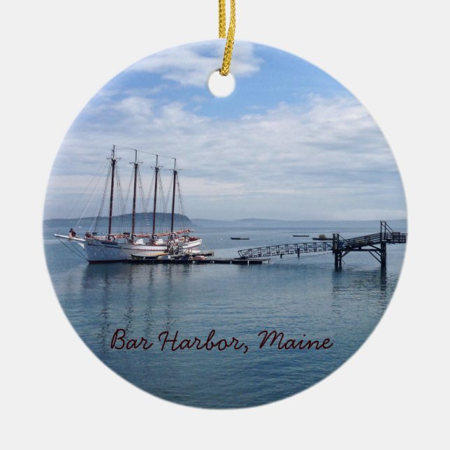 Bar Harbor, Maine Ceramic Ornament (Front)
