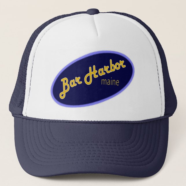 Bar Harbor Maine embroidered effect hat (Front)