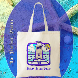 Bar Harbor Maine Lighthouse and Ocean Waves Bag