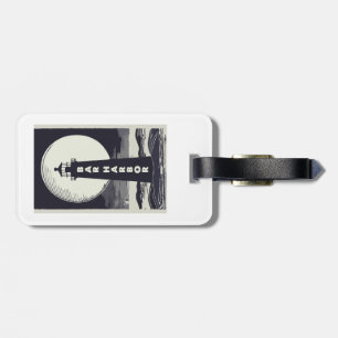 Bar Harbor Maine Lighthouse Moon Luggage Tag