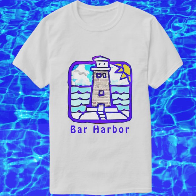 Bar Harbor Maine Lighthouse Ocean Waves Shirt (Creator Uploaded)