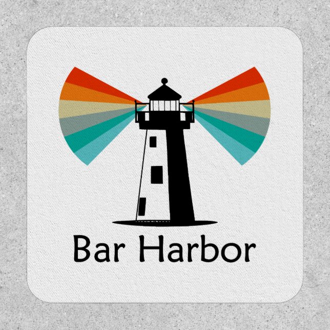 Bar Harbor Maine Lighthouse Rainbow Patch (Front)