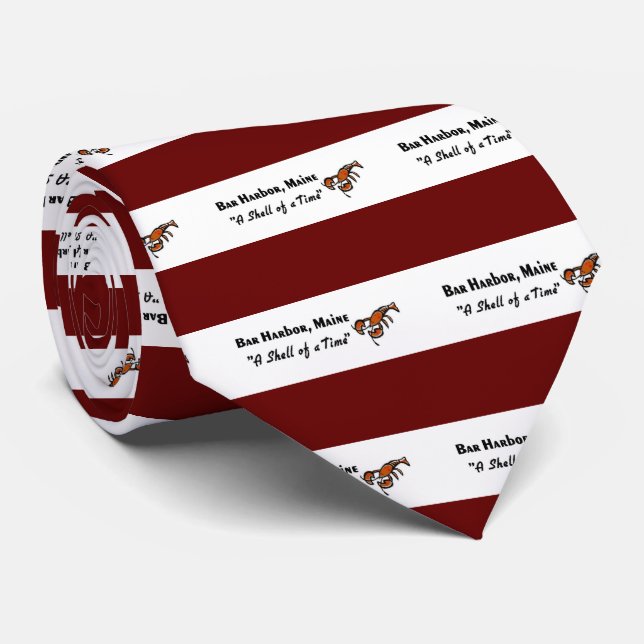 Bar Harbor, Maine Lobster Neck Tie (Rolled)