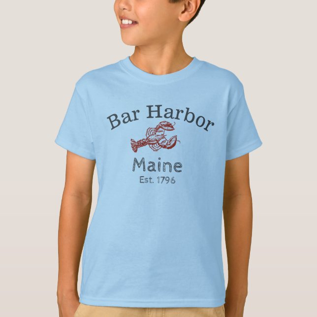 Bar Harbor Maine Lobster Tee, boy's T-Shirt (Front)