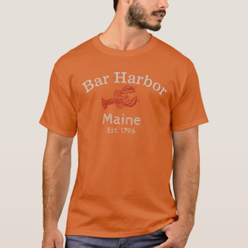 Bar Harbor Maine Lobster Tee dark mens T_Shirt