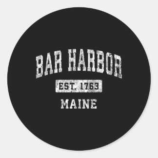 Bar Harbor Maine Me Established Sports Classic Round Sticker