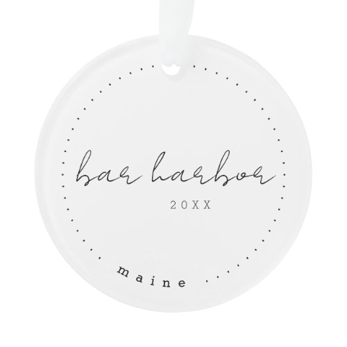 Bar Harbor Maine ME Travel United States Simple Ornament