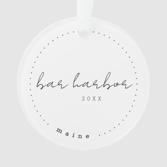 Bar Harbor Maine ME Travel United States Simple Ornament (Front)