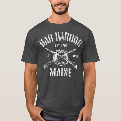Bar Harbor Maine ME  Vintage Nautical Boating  T_Shirt