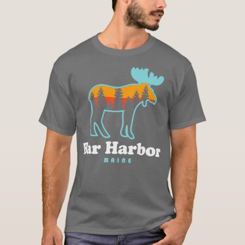 Bar Harbor Maine Moose Acadia T_Shirt