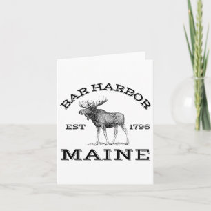 Bar Harbor Maine Moose Hiking Outdoors Acadia Nati Card