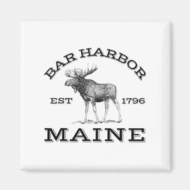 Bar Harbor Maine Moose Hiking Outdoors Acadia Nati Magnet (Front)
