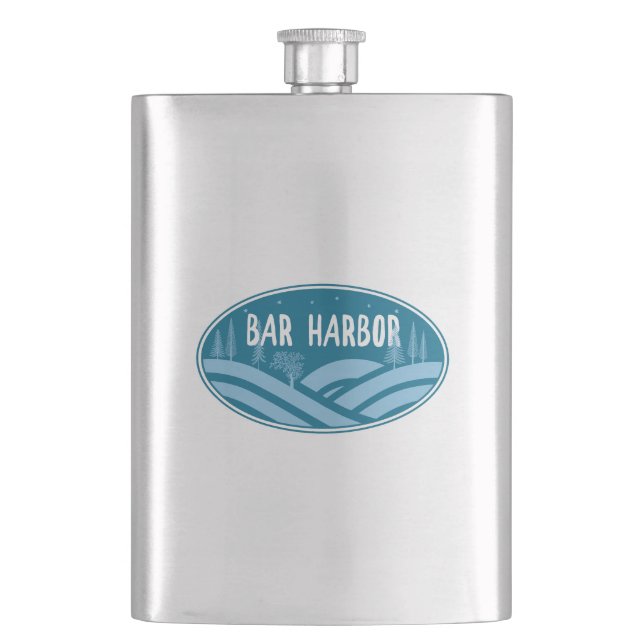 Bar Harbor Maine Outdoors Flask (Front)
