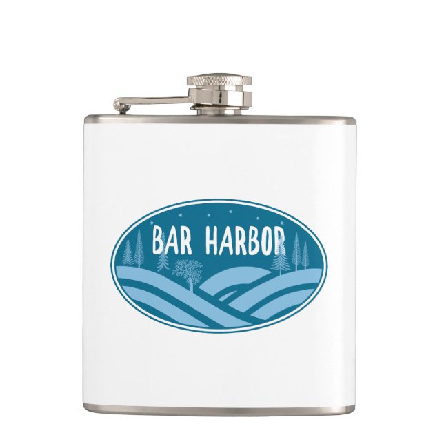 Bar Harbor Maine Outdoors Flask (Front)