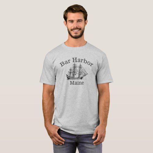 Bar Harbor Maine Tall Ship Shirt