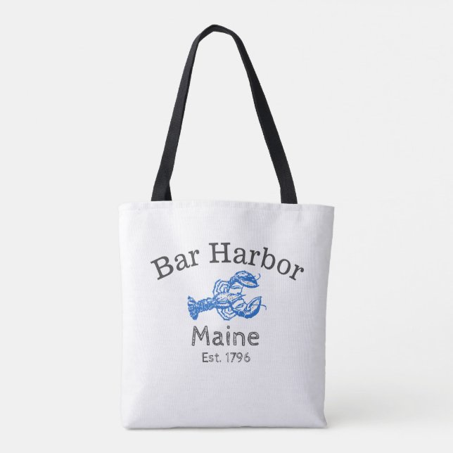 "Bar Harbor Maine" Tote Bag (Back)