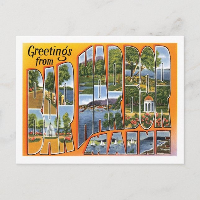 Bar Harbor Maine Travel America US City Postcard (Front)